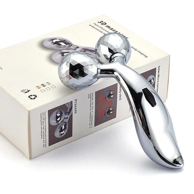 Face Massager, Silver | V Shape Facial Lifting, 360° Rotating, Skin Tightening & Jawline Sculpting, For Face, Neck, Arms & Waist, Face & Body (pack of 1)-image-18