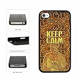 Yellow Damask Buddha At Peace Keep Calm Plastic Phone Case Back Cover Apple iPhone 4 4s