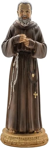 San Padre Pío Patrón de los trabajadores de defensa civil Decoración cristiana del hogar 8 pulgadas de alto Gran regalo católico para bautismo