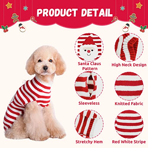 Doggyzstyle Dog Christmas Sweater Xmas Pet Clothes Cute Striped Santa Claus Costume Holiday Puppy Cat Jumpers Outfits New Year Gifts For Small Medium Large Dogs (Xxs, Red White Stripe Santa Claus) #TOP5