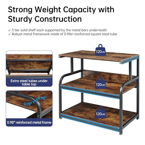 Image of Fannova 32.3 inch Wide Extra Large Printer Stand with Adjustable Storage Shelf