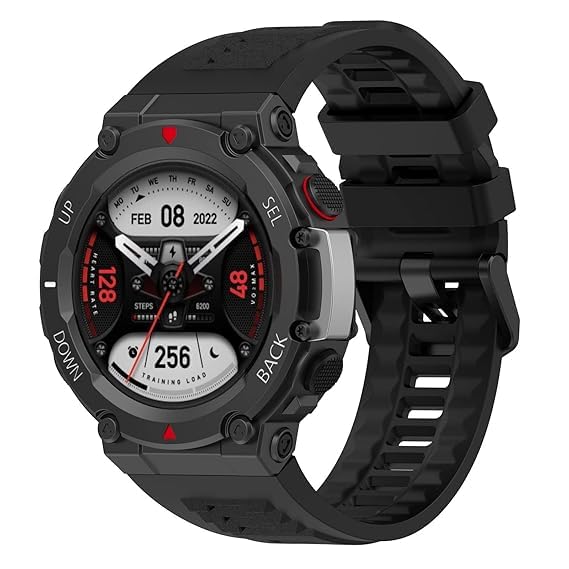 Image of Hinq Soft Silicone Watch Band Compatible with Amazfit T-Rex 2 Adjustable Strap for Men & Women | Updated Metal Installation Tool Included