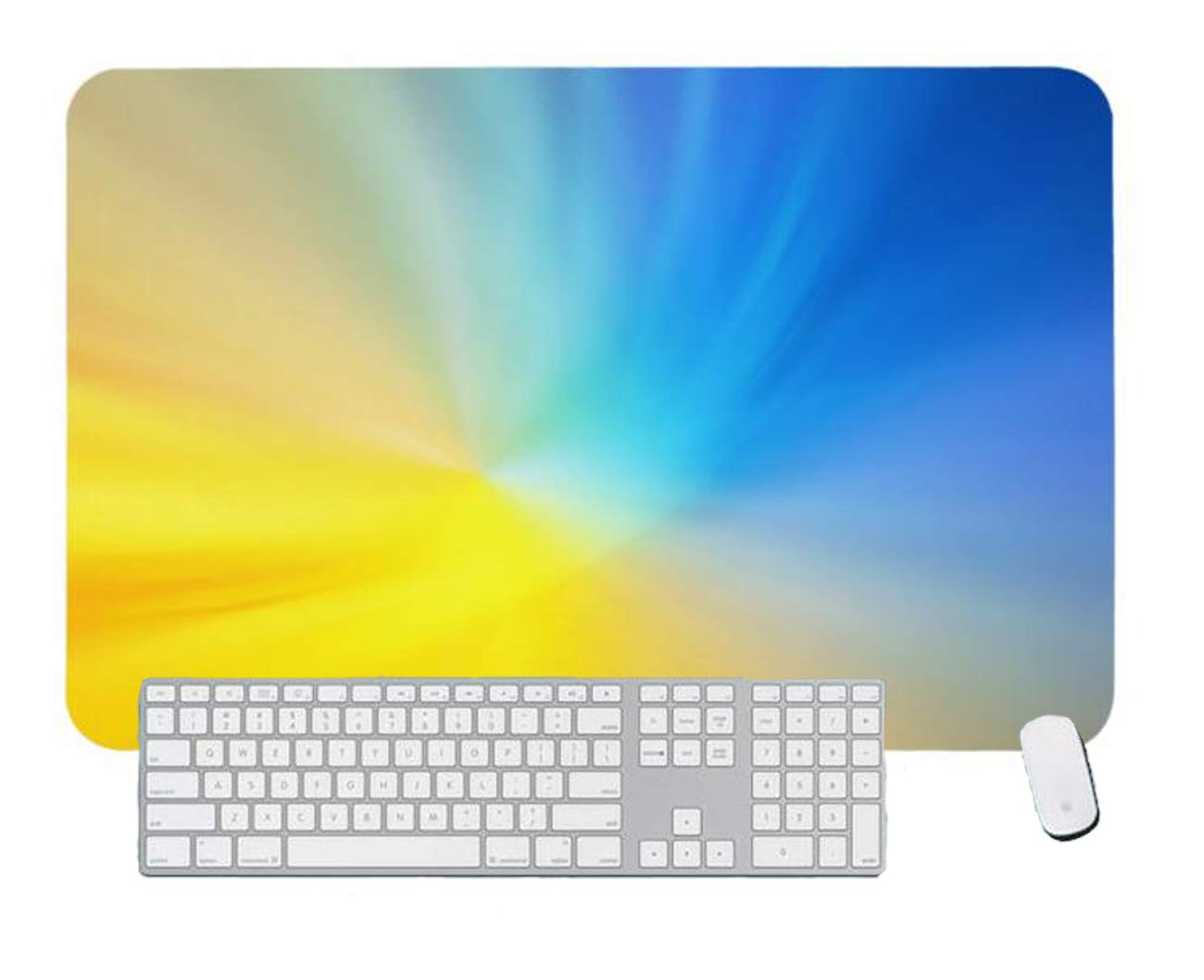 Gaming Mouse Pad Warm Soft Home Colors Blue and Yellow for Desktop and Laptop 1 Pack 800x400x3mm/31.5x15.7x1.1 in