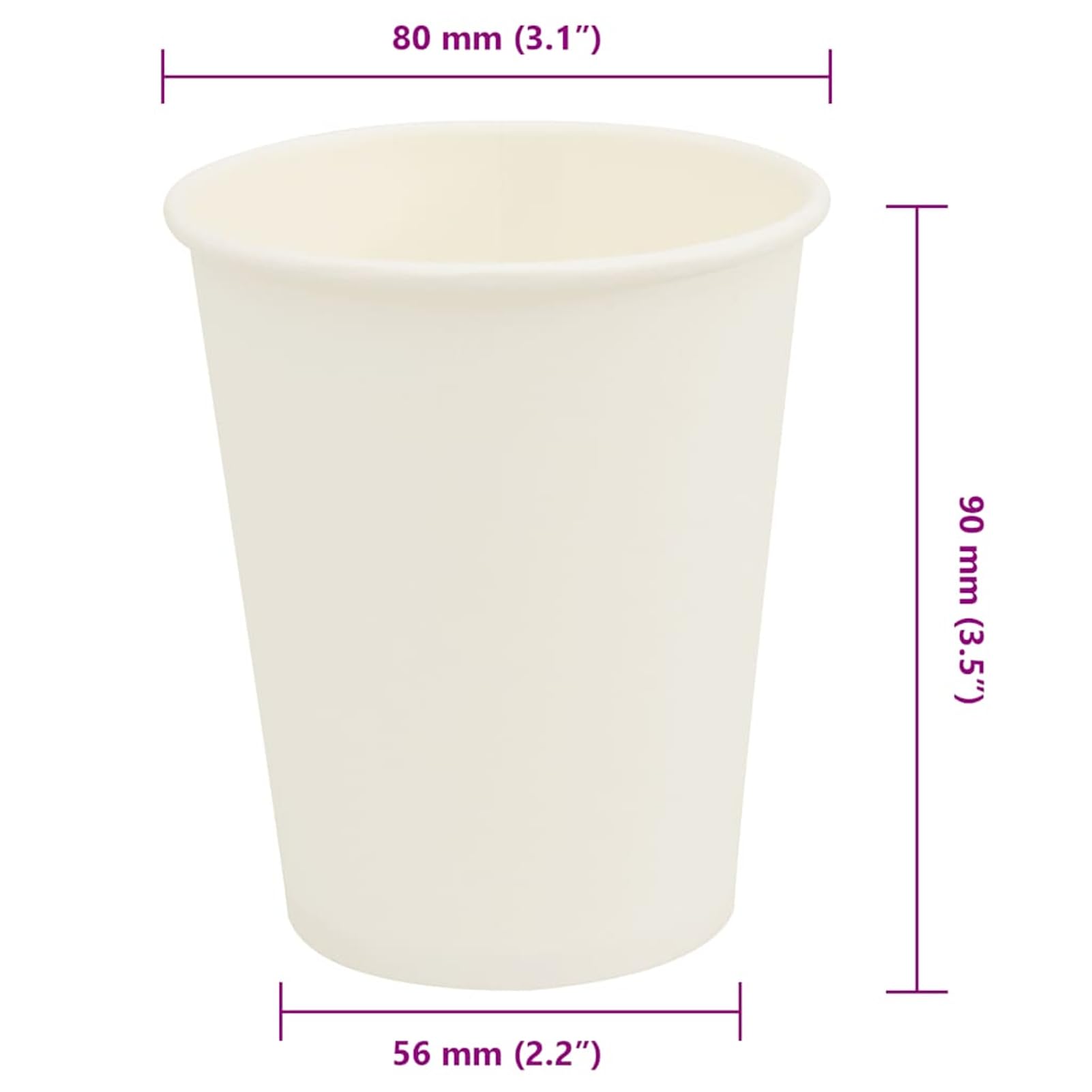Gecheer Tazze da caffè in Carta 1000 pz 8 oz 200 ml, a Prova di perdite, Diametro 80/56 mm Altezza 90 mm, Carta con Rivestimento PE, per Feste, Picnic, caffetterie, uffici e Piccole Imprese