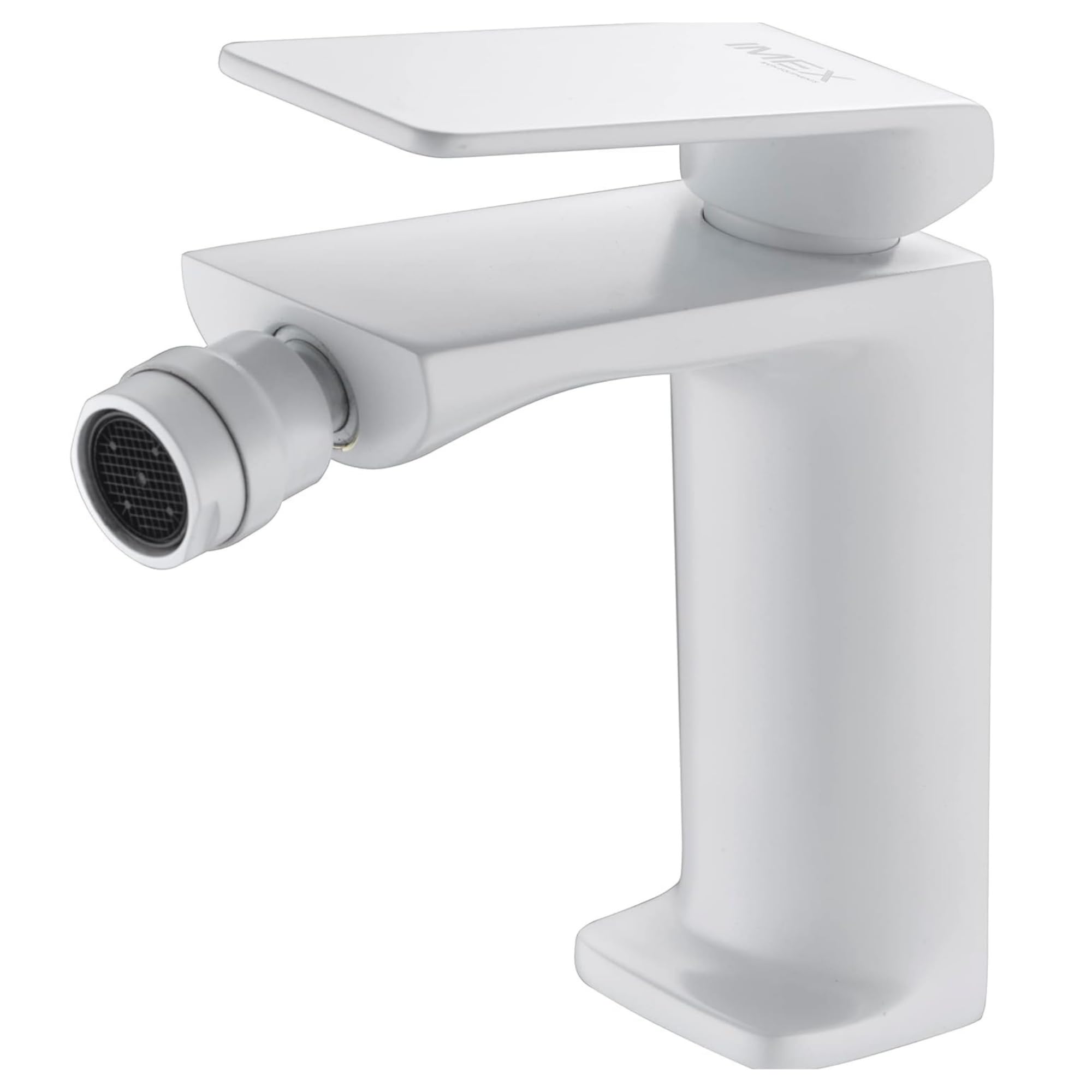 IMEX - Robinet Bidet Blanc Mat | Robinet Monocommande Bidet pour Salle de Bain | Mitigeur de Eau Chaude et Froide | Installation Facile | Série Fidji