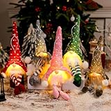 sacbrzz 5 pezzi gnomi natalizi piccoli, bagliore gnomo natalizio, gnomi con luce led, christmas decorations pupazzi natalizi,decorazioni natalizie per albero natale tavolo camino 14x8x37cm
