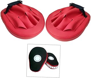 Toddmomy Par Almofadas De Treinamento Curvadas Vermelhas Chute Foco Alvo Treinamento De Kickboxing Almofadas De Chute Curvadas Mão Alvo Luvas De Boxe Arco Defletor Tailândia Almofadas