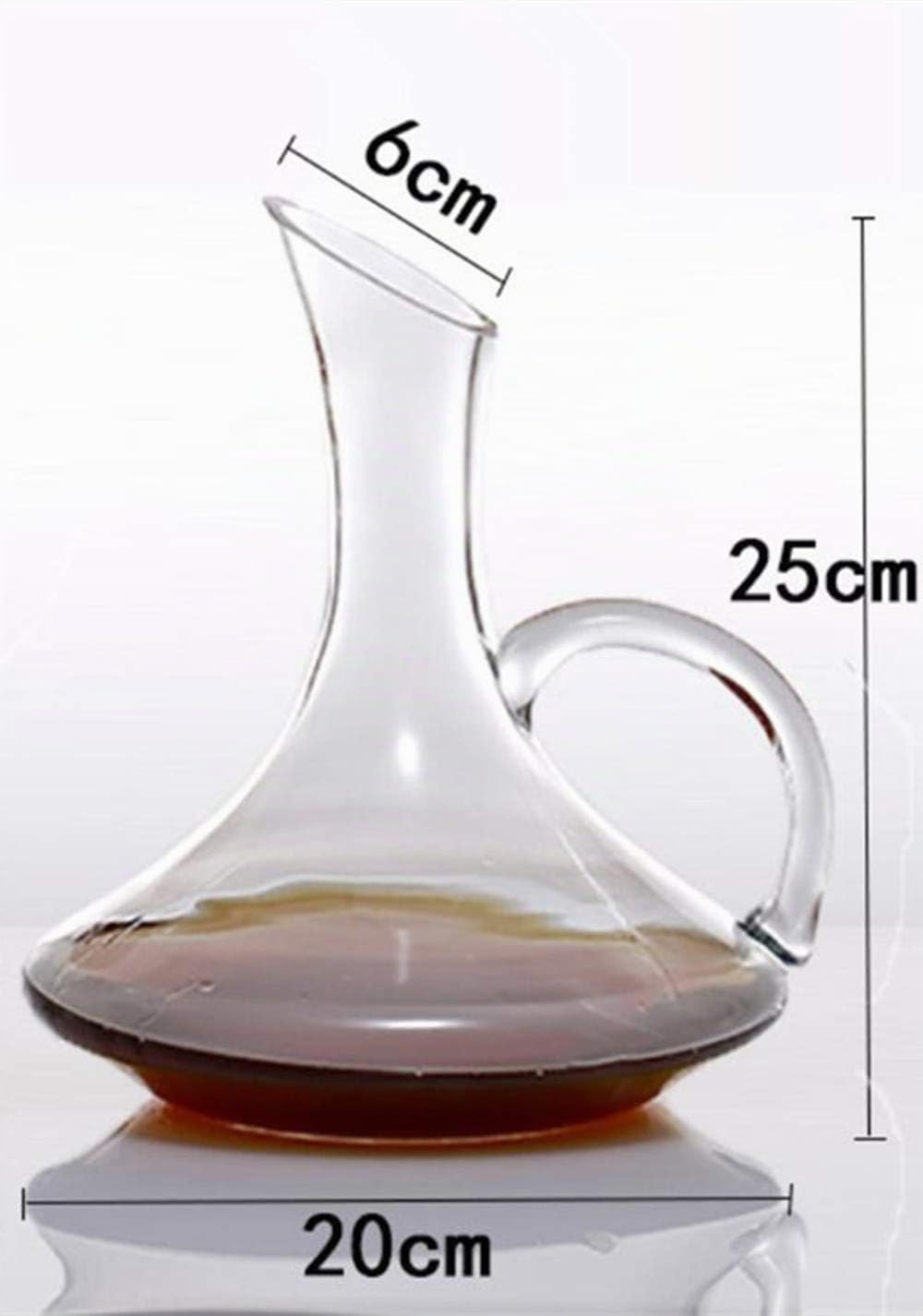 Decanter per vino rosso in vetro cristallo soffiato a mano, al 100% senza piombo, regalo e accessorio per amanti del vino Decanter con manico.