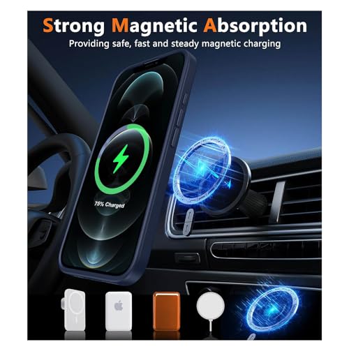 Image of iPhone 12 Pro Max Magsafe Hard Back Case | Matte Design & 360 Protection | Military-Grade Apple iPhone 12 Pro Max Cover | Strong Magnet Back - Blue
