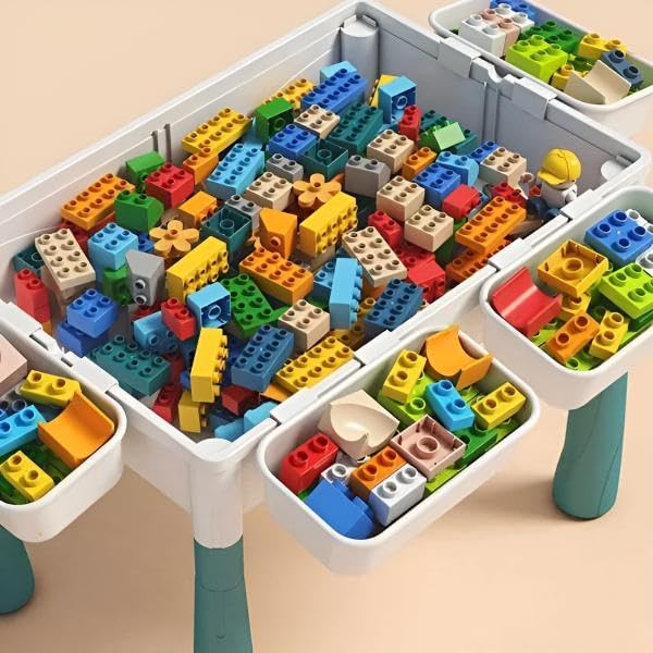 Frilla Tavolo Multifunzionale per Bambini con Piano Reversibile – Tavolo attività per Disegnare, Giocare e Costruire, Tavolino per Bambini con Spazio Portaoggetti – Koclinka