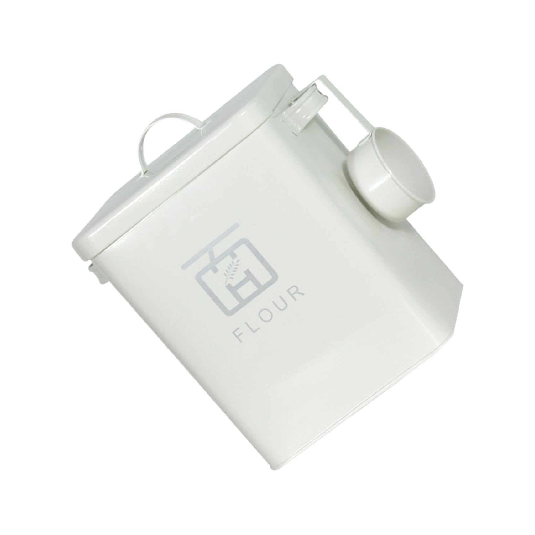 Zerodeko Haushalts Reisbox aus Eisen, Weiß, Multifunktional | Mehlaufbewahrungseimer, Sichere Lagerung, Küchenaccessoire für Vorräte