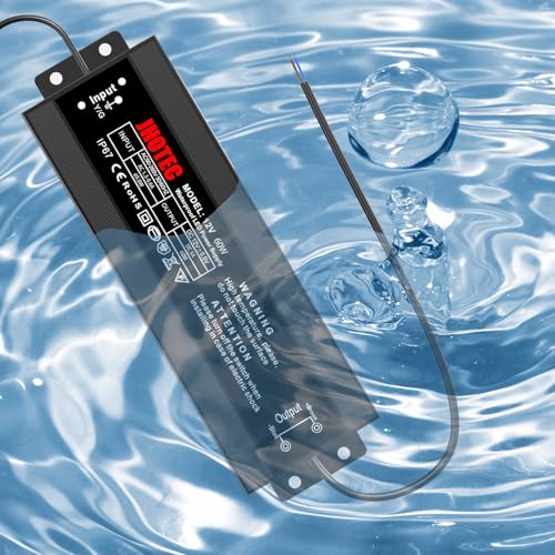 Image of LED Driver 60W, Waterproof IP67 Power Supply AC110-265V to 12V DC 5A Low Voltage Transformer Ultra Thin Adapter,with UL 3-Prong Plug for Outdoor LED Lights, Computer Project,Water Pump etc