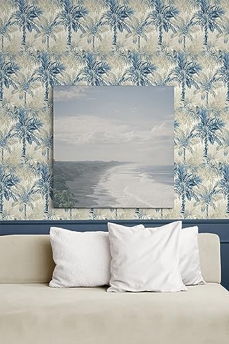 Image of Tommy Bahama Cat Island Jungle Peel and Stick Wallpaper (Blue)