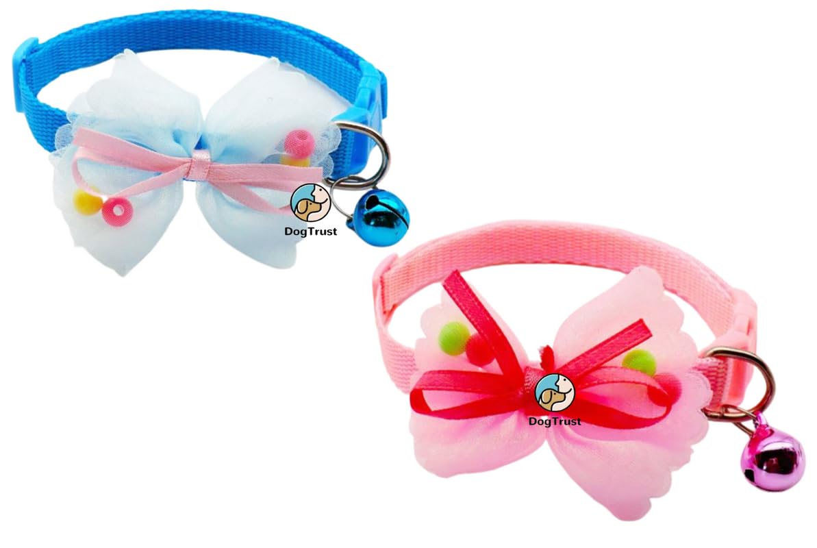 Dog Trust Cat Collars with Bow Tie and Bell Adjustable Or Certain Necktie Collar for Kitten Cat Combo of 2 (B0C8B63XDT) Amazon Price History, Amazon Price Tracker