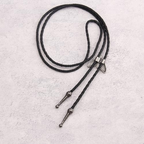 Image of GelConnie Bolo Ties for Men Women Western Cowboy Tie Mens Western Necklace Leather Necktie Gold Bolero Tie Cowboy Necklace