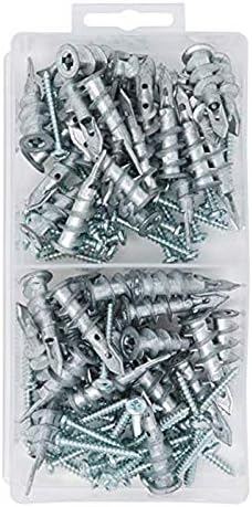 Generic Self Drilling Drywall Anchors E8/13x41mm Size 50 Pcs with with Pan Head Self Tapping Screws8x1-1/4 Assortment Kit