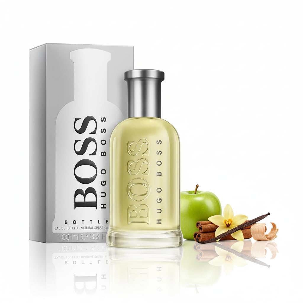 Hugo BossBottled Eau de Toilette – Woody Men's Cologne – With Notes of Apple, Cinnamon & Wood – Long Lasting Fragrance