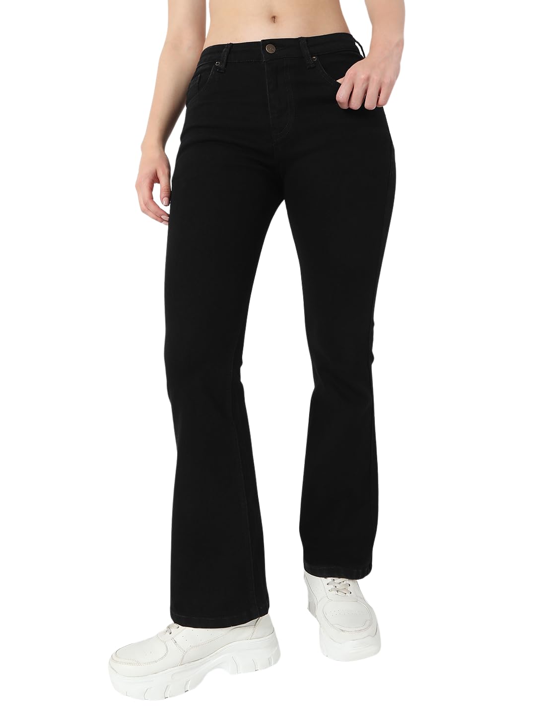 AKA CHICBoot Cut Women High Rise Jeans (Akcb 1430_Black_28) Bootcut