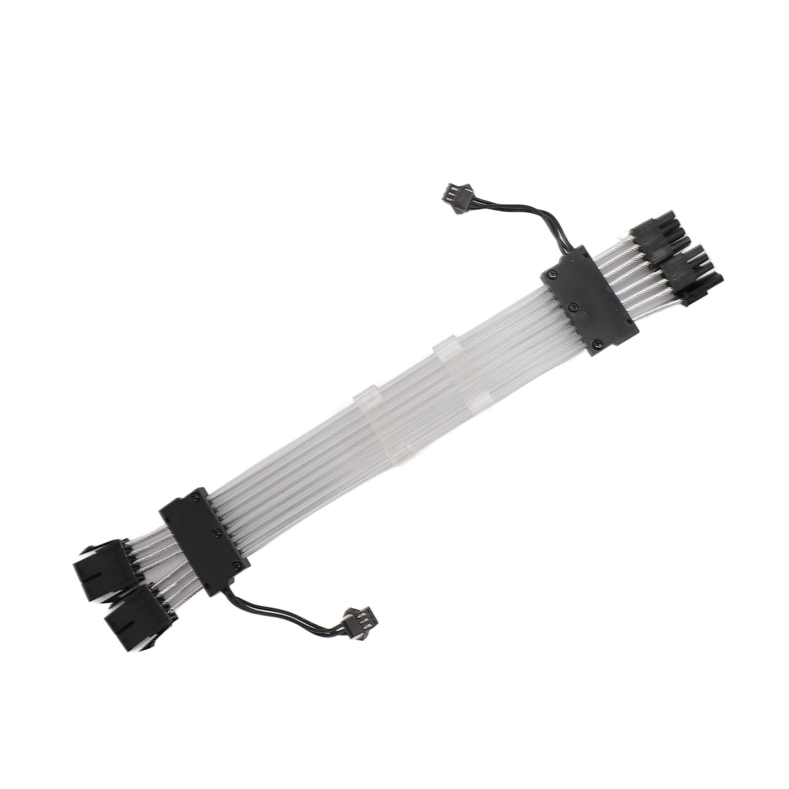 Kit di cavi di alimentazione RGB con doppio LED per illuminazione ARGB migliorata per PC da gioco, 2 cavi di prolunga a 8 pin, 18 AWG, plug and play, 1 unità (nero)