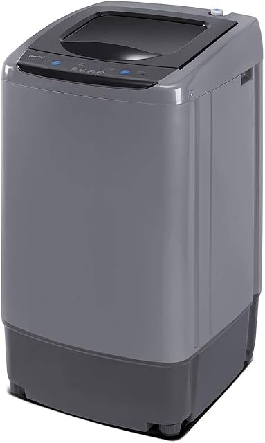 Comfee Portable Washing Machine, 0.9 cu.ft Compact Washer With LED Display, 5 Wash Cycles, 2 Built-in Rollers, Space Saving Full-Automatic Washer