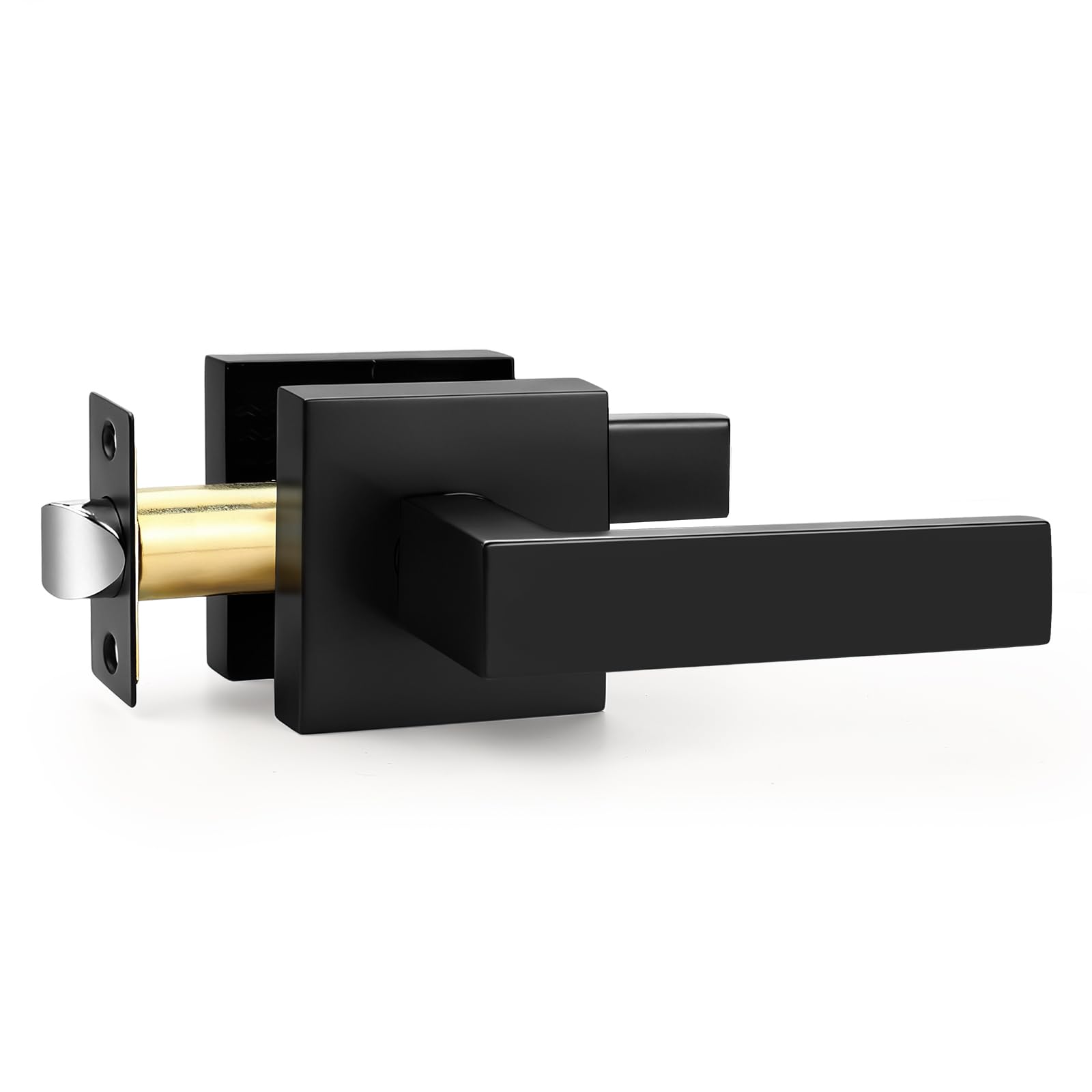 Probrico Matte Black Square French Doors Half-Dummy Handles, Heavy Duty Closet Balcony Pantry Hardware, Non-Turning Stainless Steel Single Dummy Levers(Exposed Screws, 4 Pack) — Amazon image 31