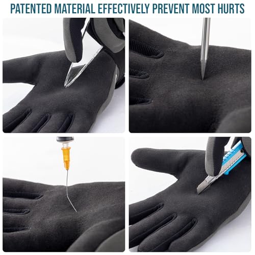 Image of TAILI 2 Pairs Level 5 Puncture Resistant, Level 2 Needle Resistant Gloves S | Weightless Comfort, Breathable, Touchscreen, Grip Enhanced, Innovative Safety Gloves for Gardening, Carving, Fishing
