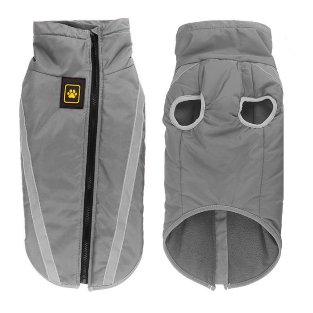 FEimaXDog Coat Waterproof Windproof Pet Warm Jacket Outdoor, Puppy Reflective Adjustable Outfit Vest Cold Winter Clothes for Small Medium Large Dogs - Soft Fleece Cotton Lined, with Harness Hole
