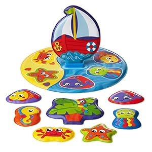 Playgro Badpuzzel, 9 stuks, met kleurrijke diertjes, vanaf 6 maanden, BPA-vrij, grootte: 25 x 25 cm, Floaty Boat Bath…