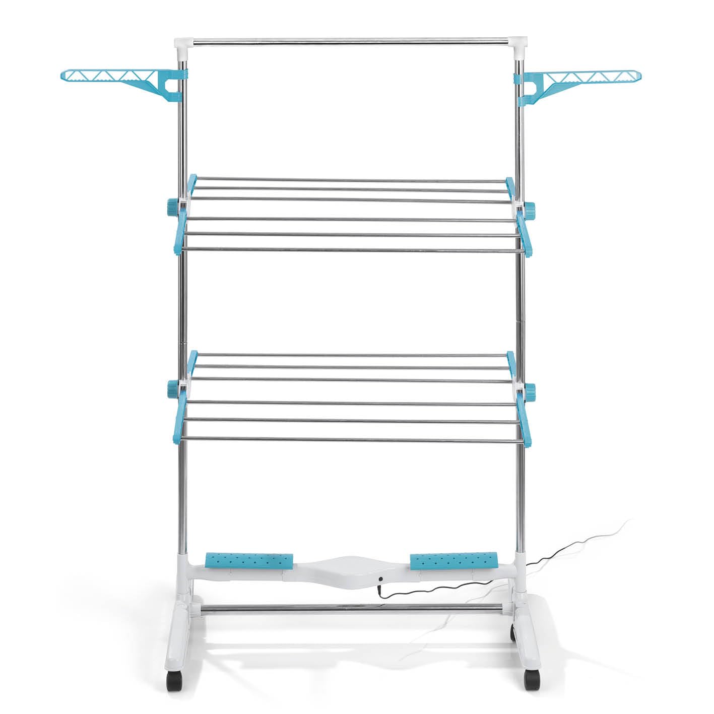 Easymaxx - Stendibiancheria a flusso d'aria, asciugatura rapida, meno pieghe, pieghevole, estremamente leggero, 92 x 68,5 x 150 cm