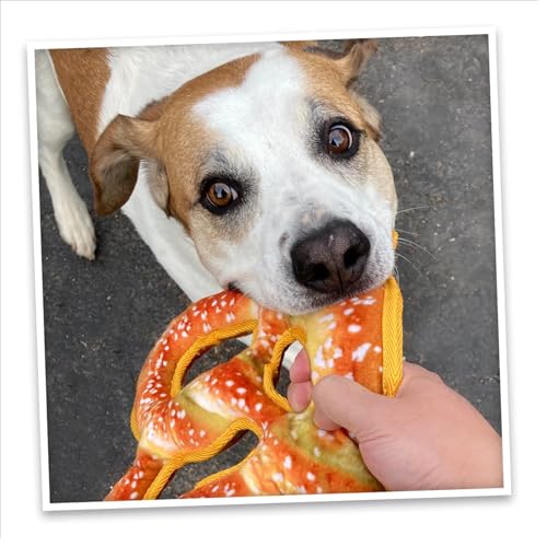 Image of Doggijuana Twisted Pretzel & Pretzel Ring Dog Toy Bundle | 2 Pack, Squeaky | Refillable squeaky plush dog toy + organic calming catnip; eases anxiety, stress & storms; drug-free, hand-harvested