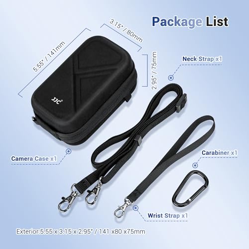 Jjc HSCC-TG Hard Belt Camera Travel Case With Shoulder Strap Carabiner,Compact Camera Pouch thumb #7