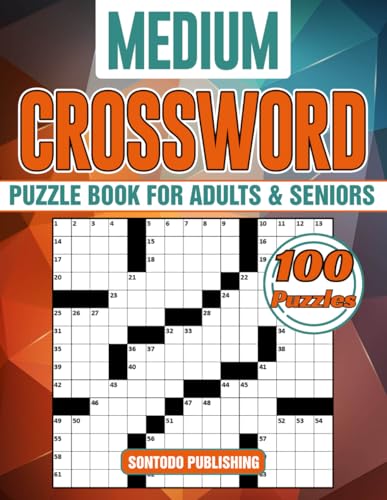 Image of Medium Crossword Puzzle Books For Adults and Seniors - 100 Puzzles: Entertaining Brain Workouts to Keep Your Mind Active and Healthy