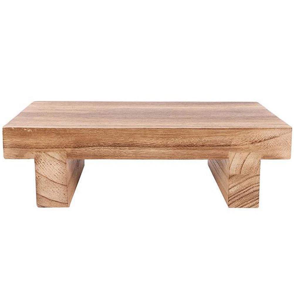 UKCOCO Small Wooden Step Stool: Wooden Step Stool for Kids and Adults - Non-Slip Bedside Footstool for Bedroom Bathroom Kitchen