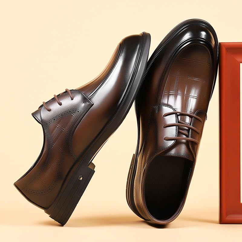 Men's Fashion Classic Pointed Toe Lace Up Low Top Leather Dress Shoes Oxford Shoes2