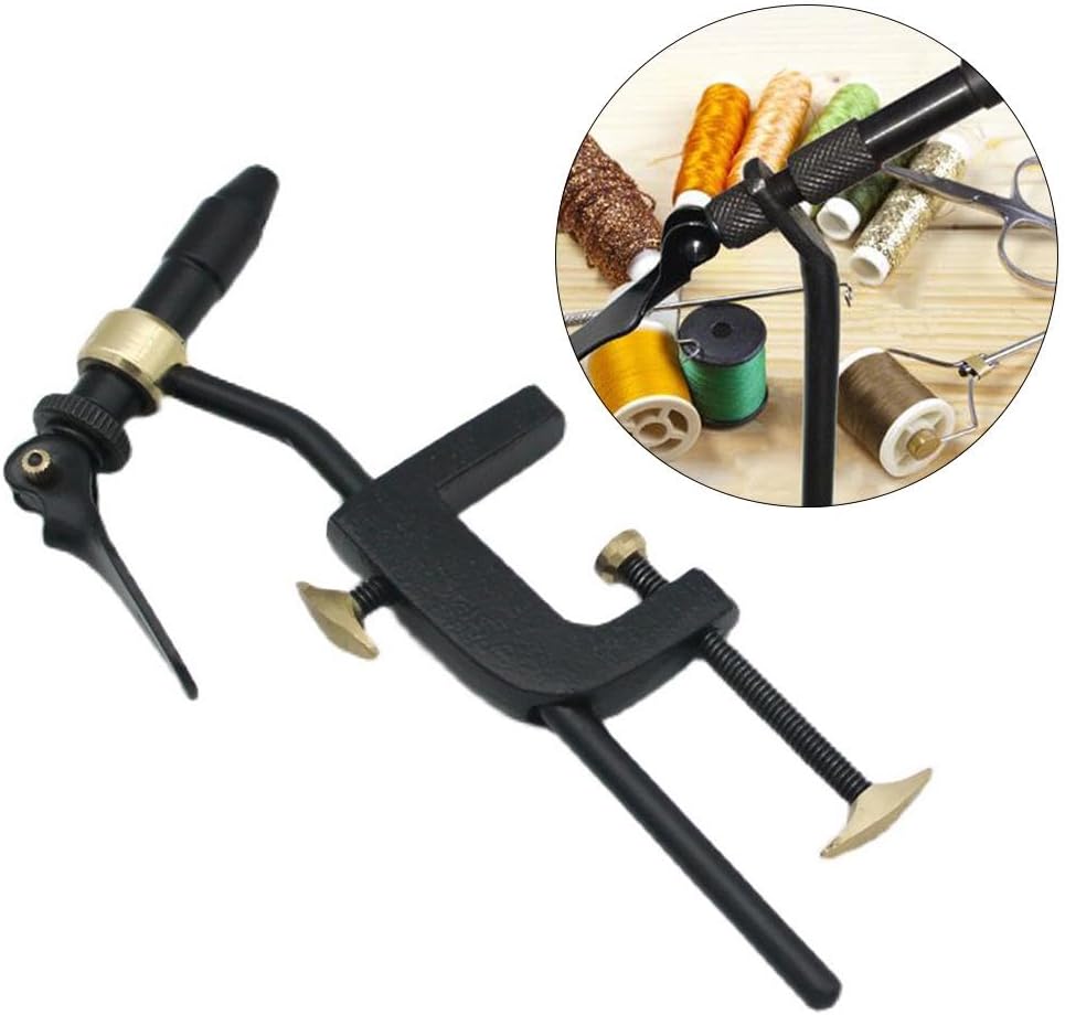 360 Rotation Rotary Fly Tying Vise - Steel Material - Clamp Hooks Firmly - Handy Tool for DIY Lure Making - Fishing Accessory for Beginners and Travellers