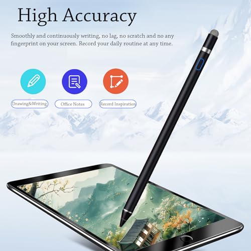 Image of DOGAIN Stylus Pen For Ipad,Dogain Active Pencil For Touchscreen With Dual Touch Function,Active Digital Fine Point Pen Compatible With Apple Ipad /Pro /Air /Mini /Iphone /Samsung / /Ios /Android & More-Black