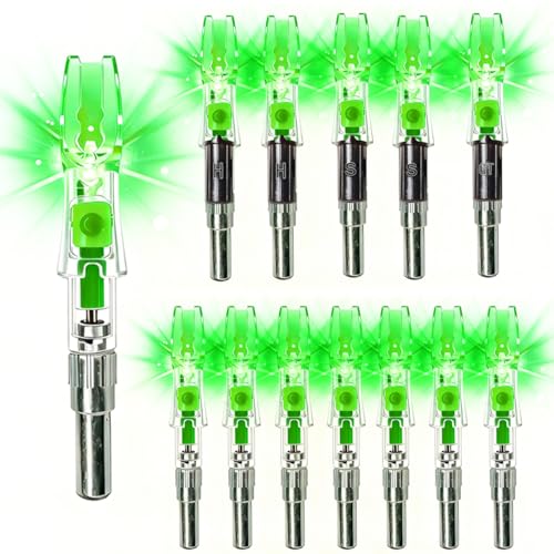 NoxDyn 12pcs X Lighted Nocks for Arrows with .205'' .232'' .244'' .248'' Inside Diameter with H, S,