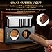 LIHTUN Cigar Cutter Guillotine 4 in 1 One Touch Straight Cut V Cutter with Cigar Punch Cigar Draw Enhancer, Stainless Steel Double Blade Cigar Clippers, Cuts Up to 60 Ring Gauge Cigars, Gift for Men
