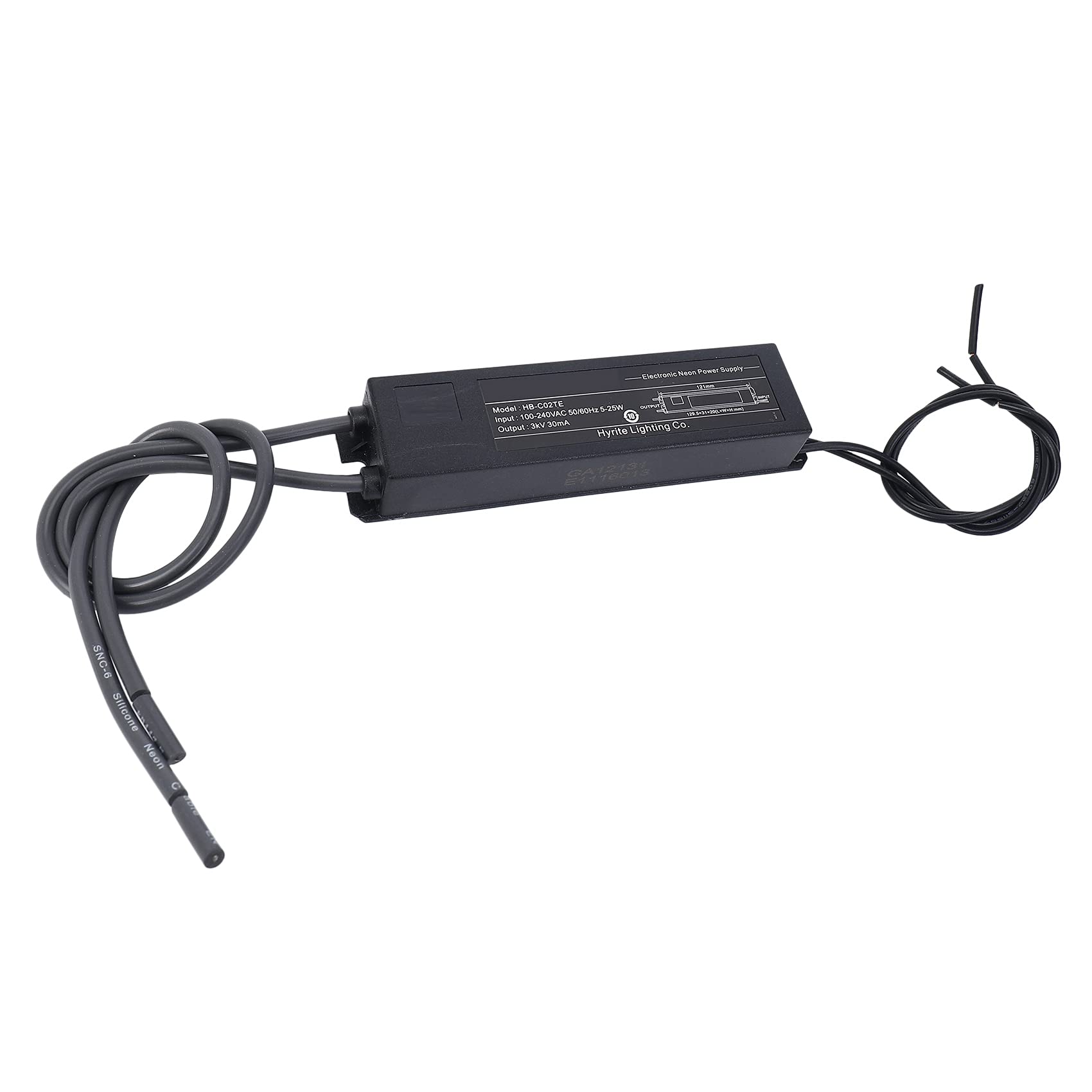 Alimentatore Per Insegne Al Neon HB-C02TE 3KV 30mA 5-25W | Trasformatore Elettronico 100-240V Con Protezioni - 3