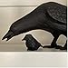Selsela Hand-Carved Raven Figurine - Rave Black Bird Crow Figurine Statue Sculpture Art Miniature Wood Carving Decor Small Animal, Gothic Decor & Collectible Ornament. Nature-Inspired Gifts