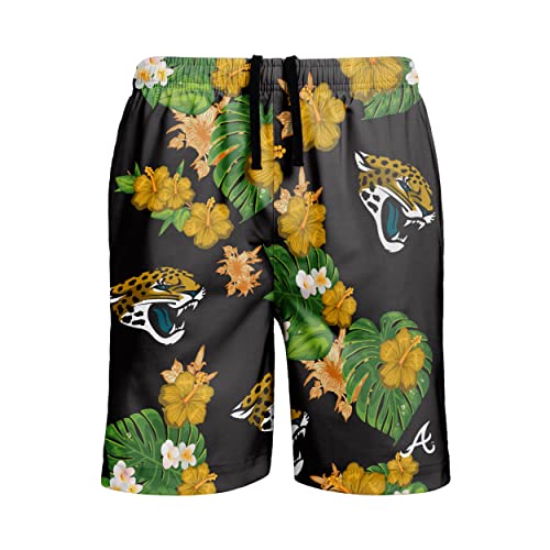 Image of FOCO NFL Mens NFL Team Logo Floral Hawaiian Swim Suit Trunks