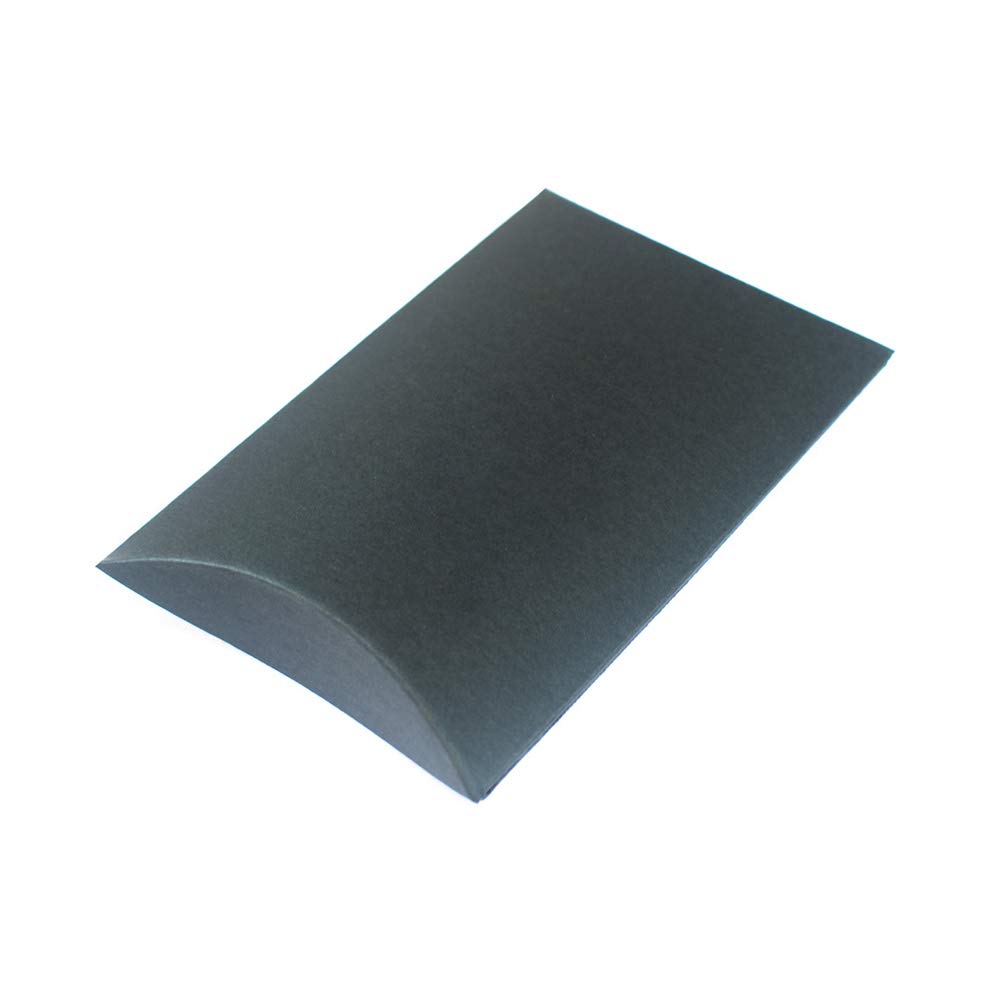50 Eco-friendly Kraft Pillow Boxes (160x138x40mm) Black