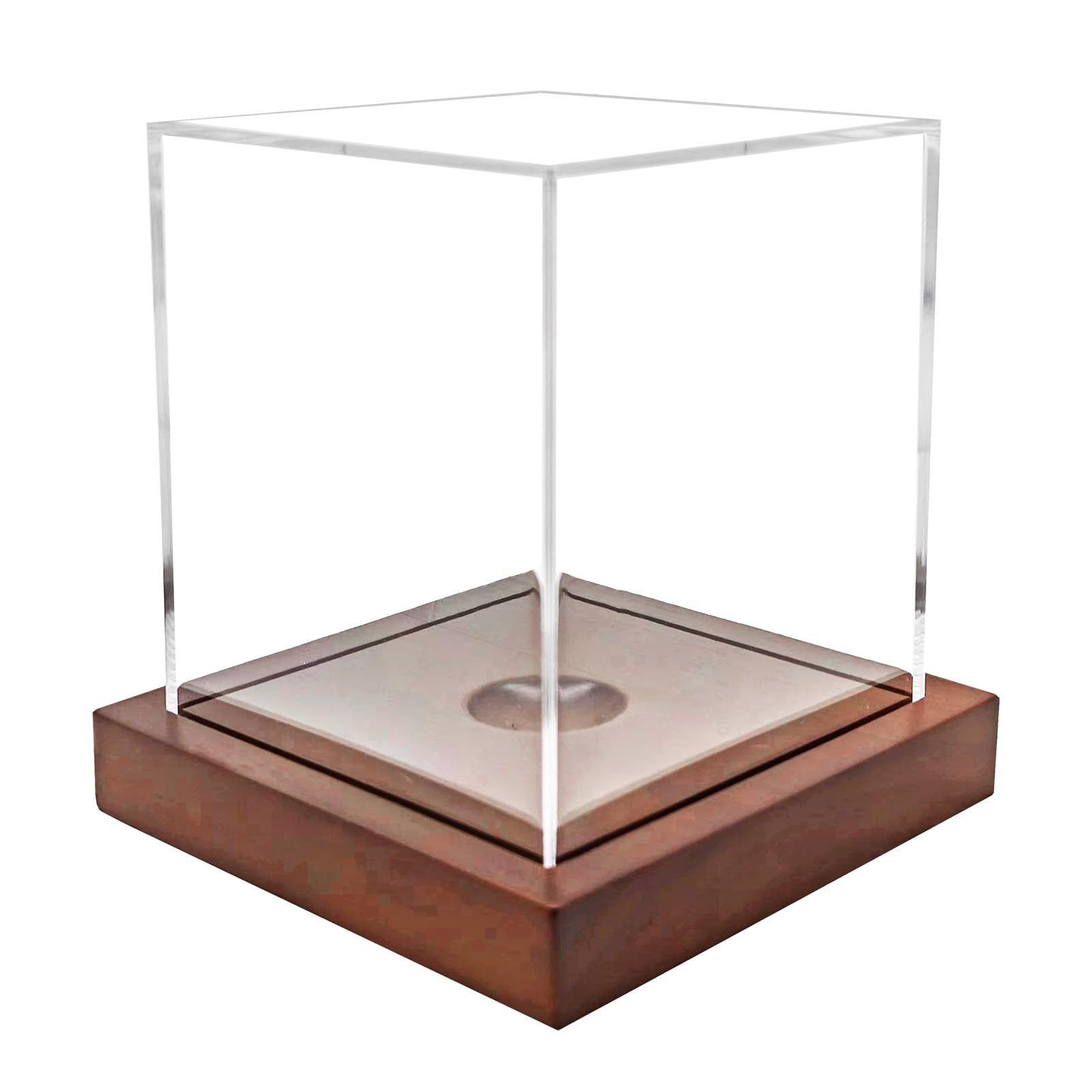 Display Box with Stand, Square Clear Protector Box Acrylic Cubes Softball Display Case Holder Case for Baseball Baseball