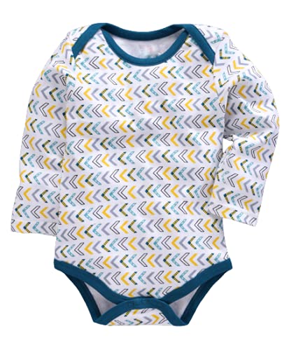 KRISS-CROX Full Sleeves Onesie Arrow Print Dress For New Born Babies | Comfortable Fabric for Kids