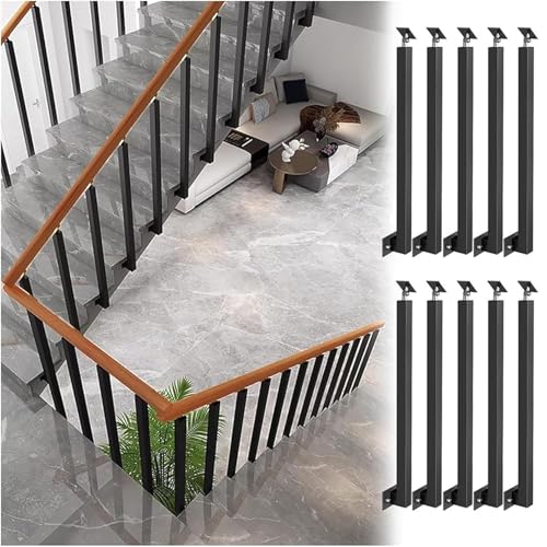 Kit balustres d'escalier montage latéral avec garde-corps carré réglable - 2