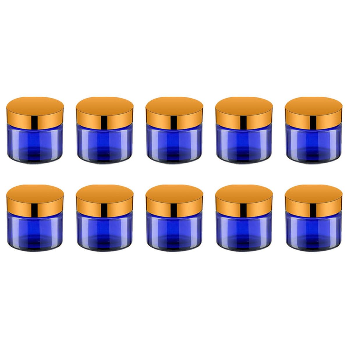 Pots en verre bleu flacons cosmétiques voyage étanches pour échantillons crème