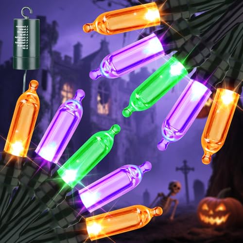 Orange & Purple & Green Halloween Lights, 2 Pack 33ft