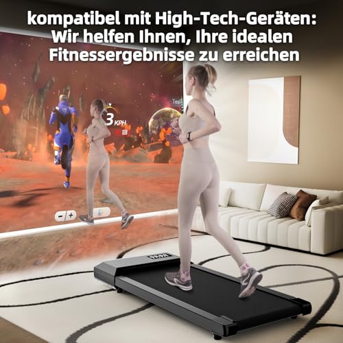 Raceable Lacuffy Walking Pad leise, Laufband für Zuhause Max 136 kg mit LCD-Anzeige und APP, Laufband Schreibtisch mit Training Couses und AI Traininging – Bild 3