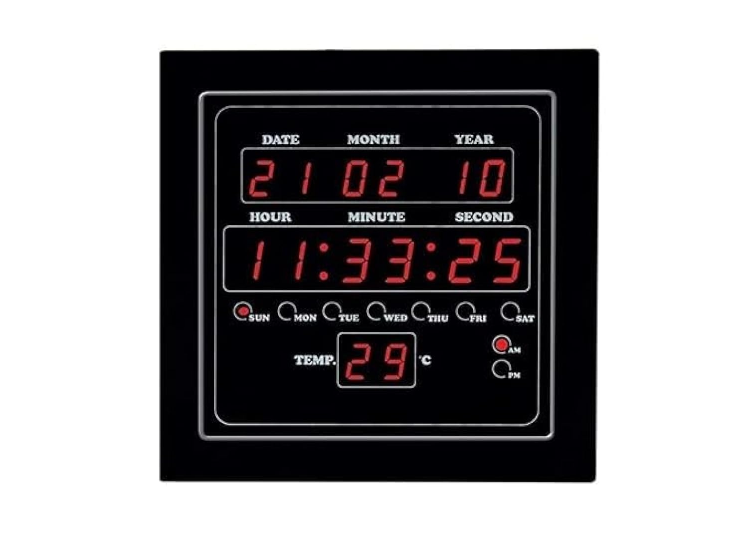K P OVERSEAS Plastic Orion Digital Red Led Sqare Wall Clock For Home, Living Room, Bedroom, Office Digital Wall Clock Lc-3000 (25.4Cm X 25.4Cm X 3.5Cm) (B0D41VWZ5N) Amazon Price History, Amazon Price Tracker