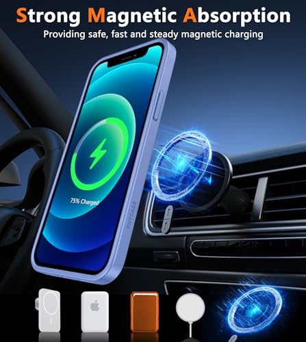 Image of FNTCASE for iPhone 12 Phone Case: for iPhone 12 Pro Magnetic Matte Textured Military Grade Drop Protection Translucent Cell Phone Cover - Slim Durable Shockproof Protective Bumper